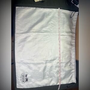 Coach White Drawstring Dust Bag with Logo- large